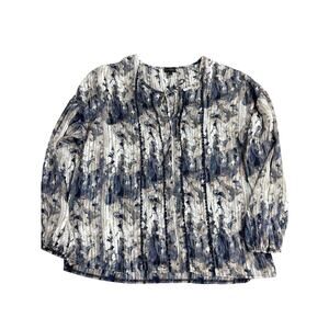 Buckle Black Blouse Women’s L Sheer Boho Floral Print Peasant Top Long Sleeve
